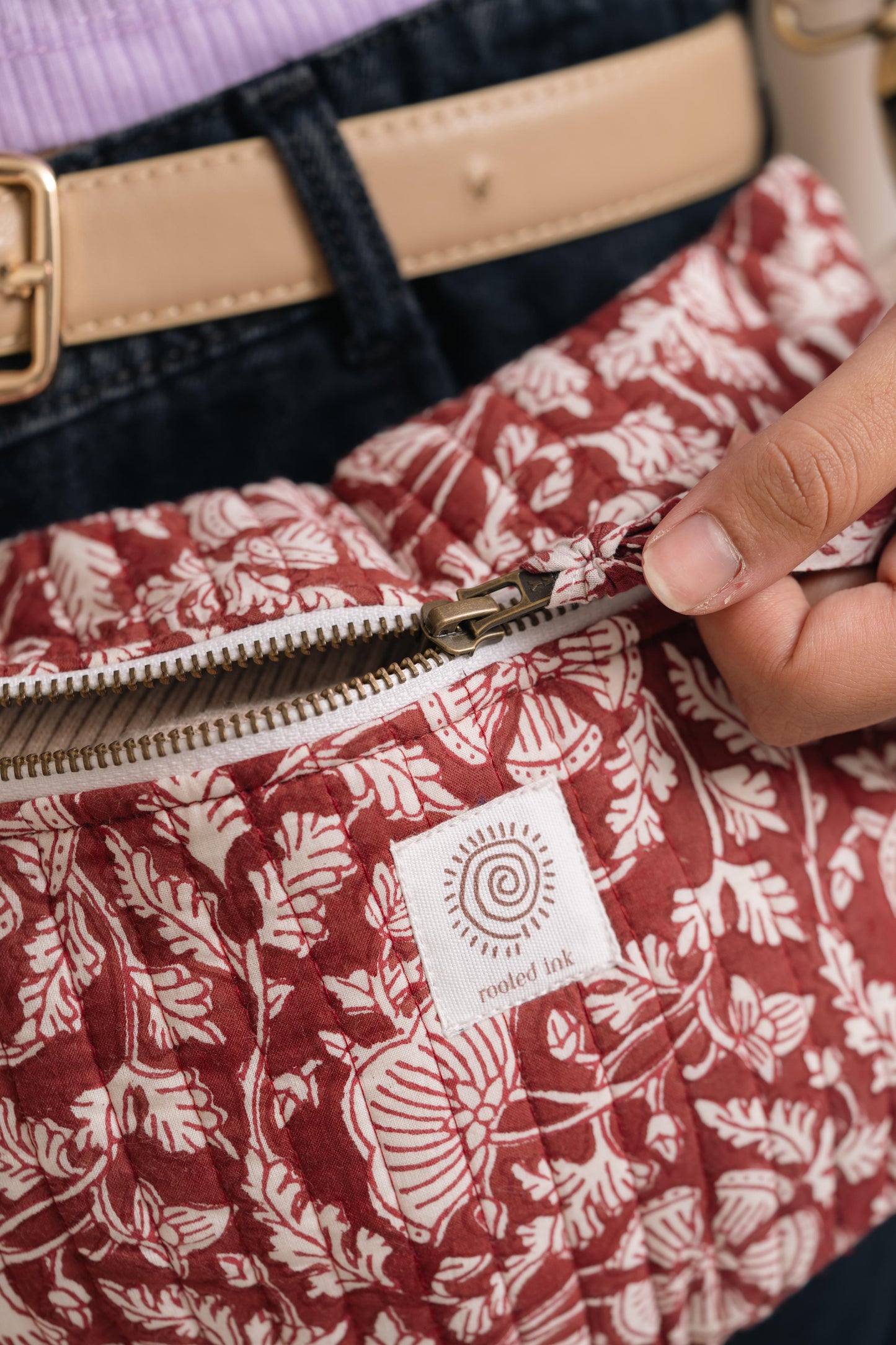 Red Cotton Bloom - Fanny Pack