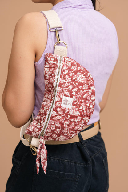Red Cotton Bloom - Fanny Pack